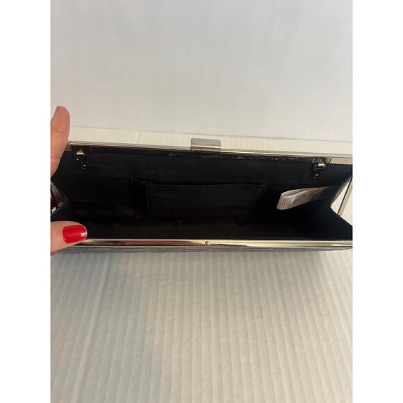 Shiny Black Croc embossed clutch wallet womens - Picture 9 of 15